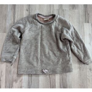 4T ZARA Girls Sparkle Pullover Tie Waist Sweatshirt in Grey (K4)